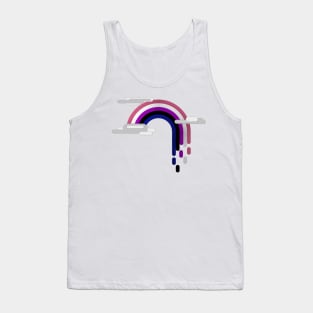 Gender Fluid Pride Flag Minimalist Drip Rainbow Design Tank Top